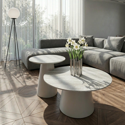 Furnhouse ronde salontafel Tango - Lichtgrijs - Ø 45 cm