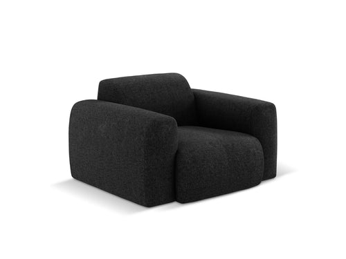 Cosmopolitan Design Fauteuil Nolio 2-zits, chenille, zwart - 95x105x72cm