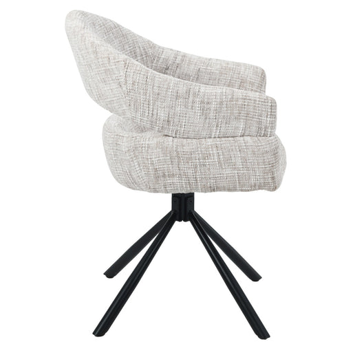 DÉJA Living Eetkamerstoel Zoë - Greige - Draaibaar - Set van 2 - vtwonen shop