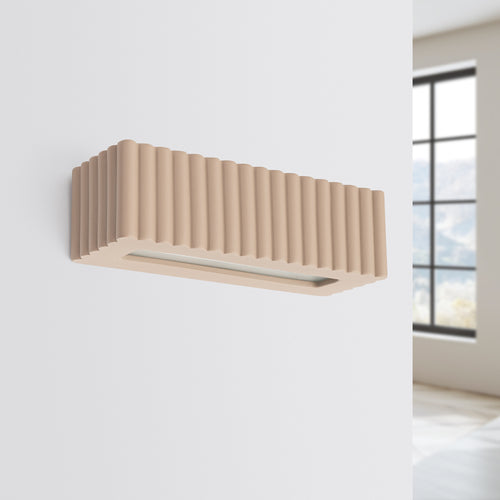 Sollux Lighting Wandlamp keramiek RIGATA taupe - 34x12x10cm