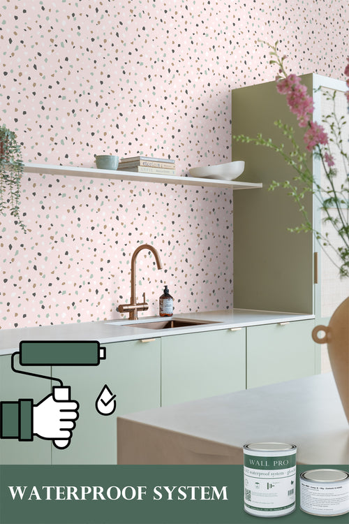 ESTAhome behang terrazzo zacht roze, wit en mintgroen - 0,53 x 10,05 m - 139035 - vtwonen shop