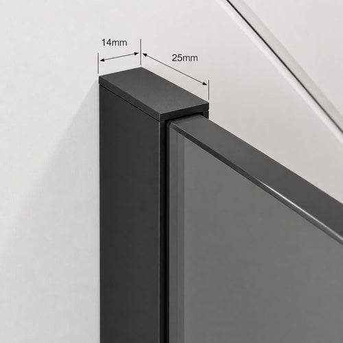 Badplaats Douchewand Rizani 120 x 200 cm – Zwart – Rookglas Inloopdouche 8 mm Veiligheidsglas