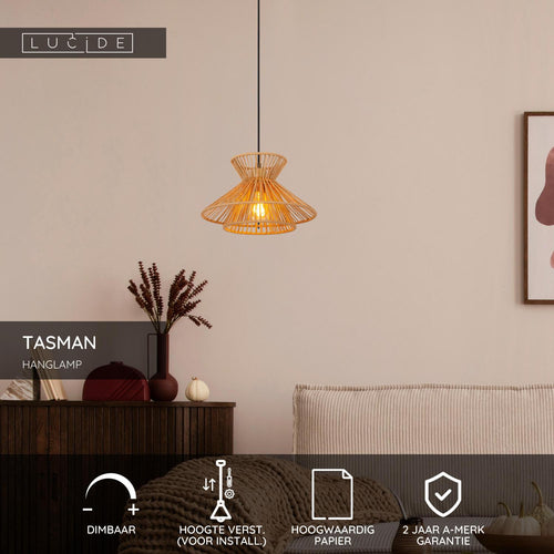 Lucide hanglamp TASMAN - 1xE27 - Naturel