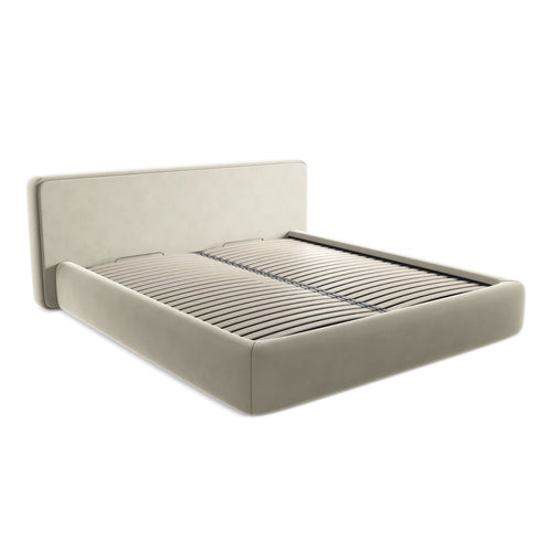 LaMiaSofa Bed met opbergruimte Firenze - velours - parel - 220x225x82