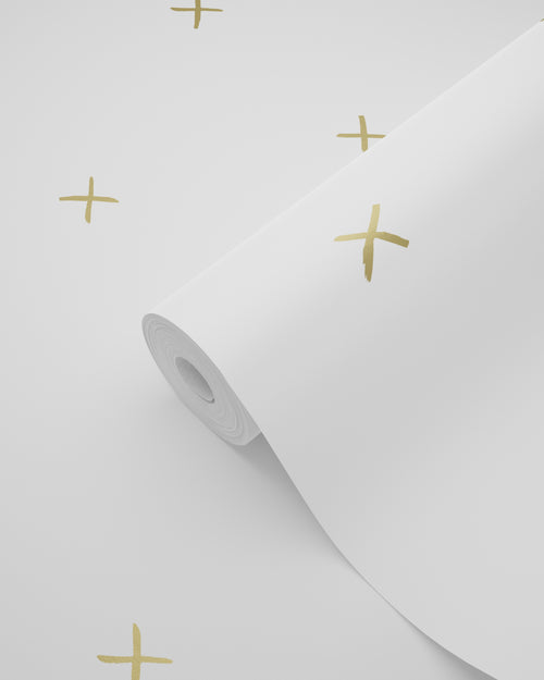 ESTAhome behang grafisch motief wit en goud - 53 cm x 10.05 m - 139129