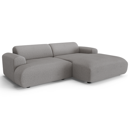 Sia Home - Rechte hoekbanken MYRA - Geweven stof - Lichtgrijs - 266cm - vtwonen shop