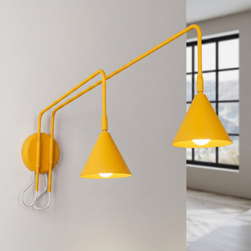 Sollux Lighting Wandlamp NOX 2 geel met schakelaar - 150x80x30cm