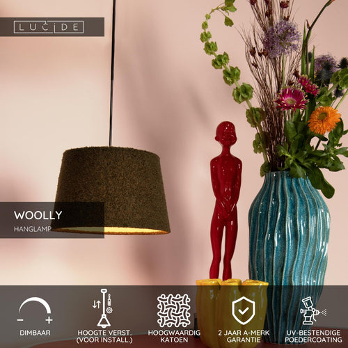 Lucide hanglamp WOOLLY - 1xE27 - Groen