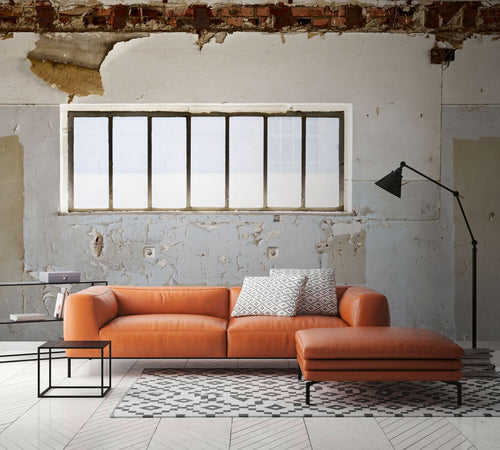 Livingwalls fotobehang stenen muur beige, grijs en wit - 371 x 280 cm - AS-392241