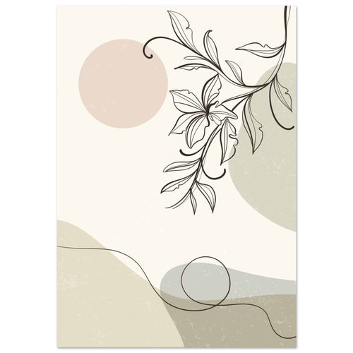 Artfulprints Poster met Lijst Boho – Soft botanics   - 70x100 cm - beige