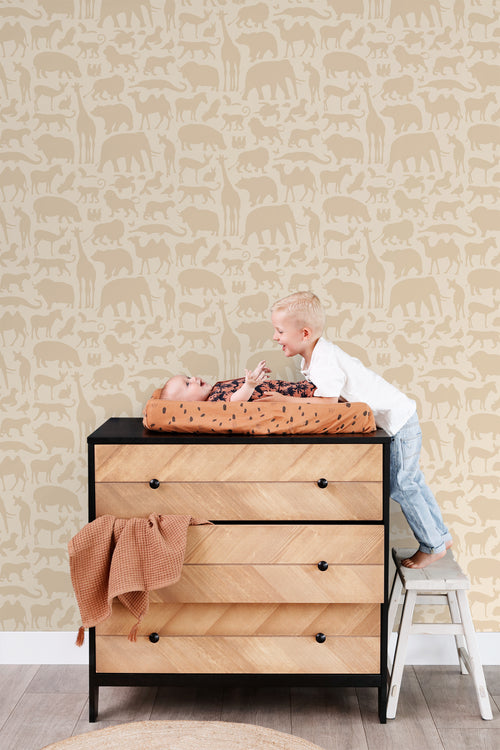 ESTAhome behang dieren beige - 53 cm x 10.05 m - 139788 - vtwonen shop