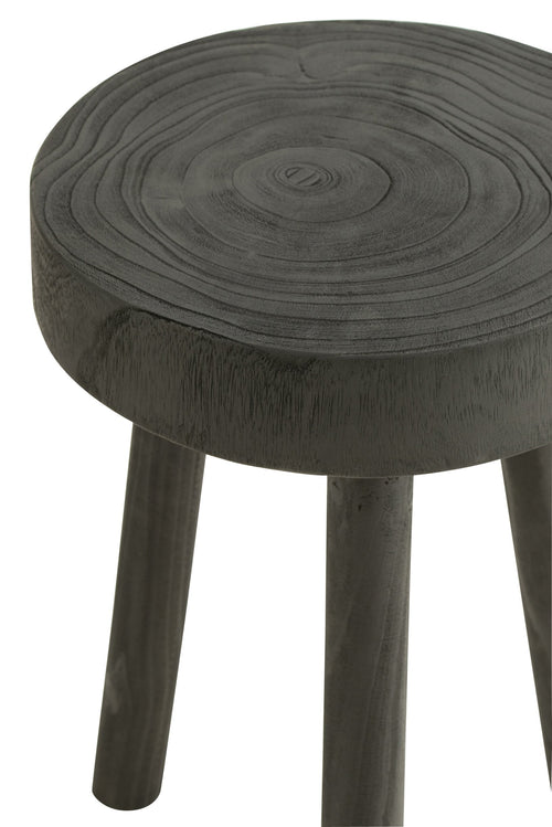 J-Line kruk - hout - zwart - 2 stuks