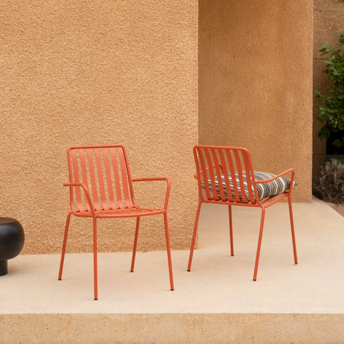 Tikamoon Oranje metalen leunstoel - Oranje - vtwonen shop