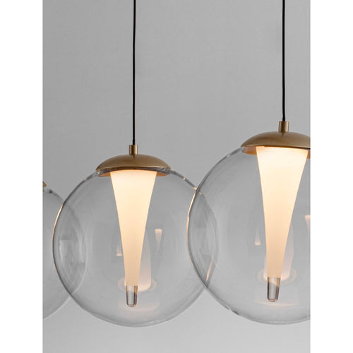 Nova Luce GALEO  Galeo Bar hanglamp, transparant, zandgoud, Triac dimbare LED, 25W, 1765lm, 3000K