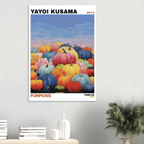 Artfulprints Poster Yayoi Kusama - Pumpkins   - 50x70 cm - Meerkleurig