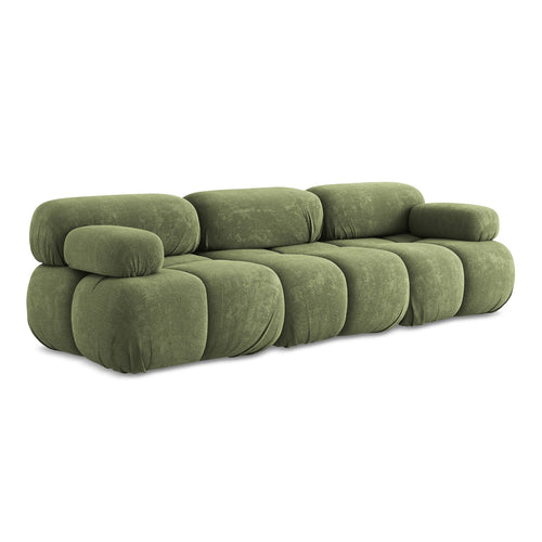 LaMiaSofa 3-zits bank Sanremo - chenille stof - groente - 285x96x70