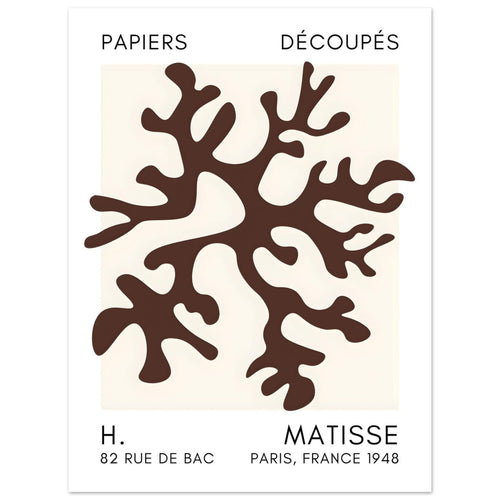 Artfulprints  Matisse – Dreamy coral flower brown   poster 30x40 cm