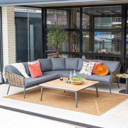 Garden Impressions loungeset San Vito donker grijs - 4-delig