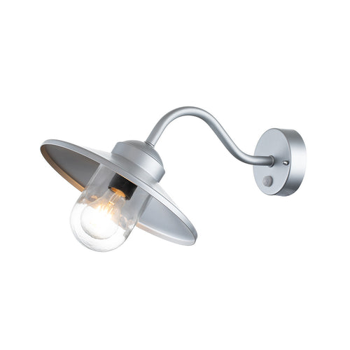 Elstead Klampenborg Buiten Dome Wandlamp Zilver, IP44