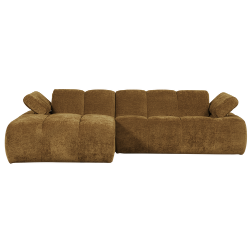 WOOOD chaise longue links Mojo - Geweven Ribstof - Honing Geel