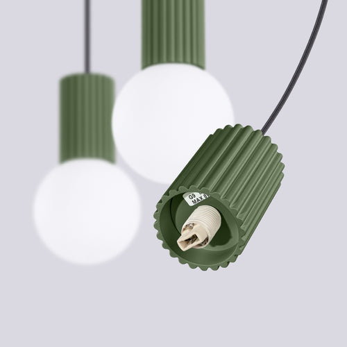 Sollux Lighting Hanglamp HALO 3L olijfgroen - 40x6x120cm