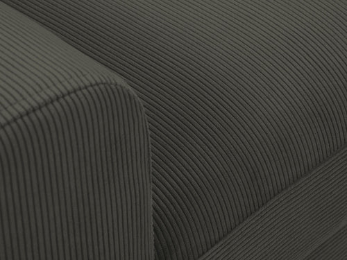 Cosmopolitan Design Converteerbare hoekbank rechts met opbergdoos Kyoto 4-zits, ribfluwelen, zwart - 145x241x88cm