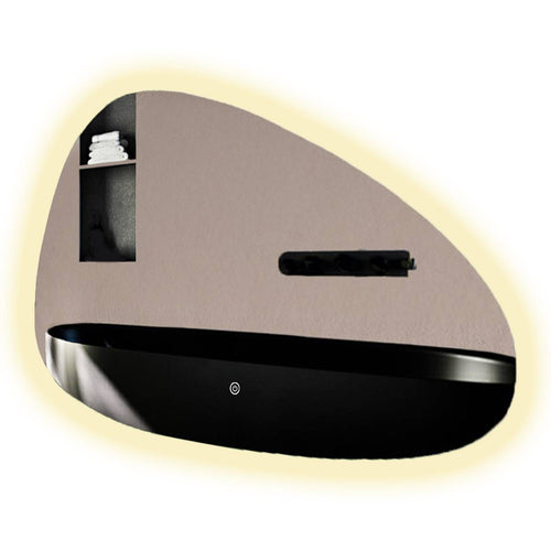 LOMAZOO badkamerspiegel Valencia - met LED verlichting & spiegelverwarming - asymmetrisch - 100 x 62.5 cm