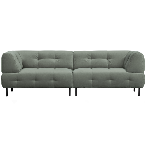 WOOOD 4-zits bank Lloyd - Velvet - Groen - 75x245x90