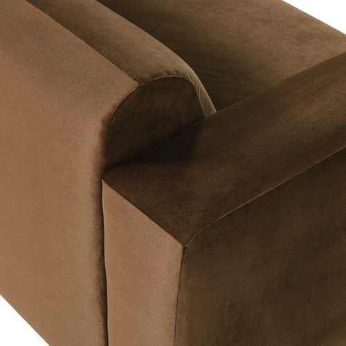 WOOOD 2-zits bank arm links Mojo Base - Velvet - Honinggeel - 74x185x97