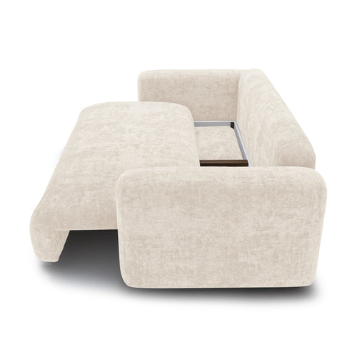 Premium Interiors - Slaapbank met opbergruimte LIOR - getextureerd fluweel crème 260cm