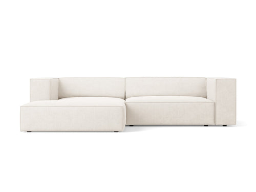 Cosmopolitan Design linker hoekbank Arendal 3-zits, chenille met ribbeleffect, ivoor - 166x224x70cm