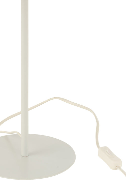 J-Line tafellamp - metaal/rotan - wit/naturel
