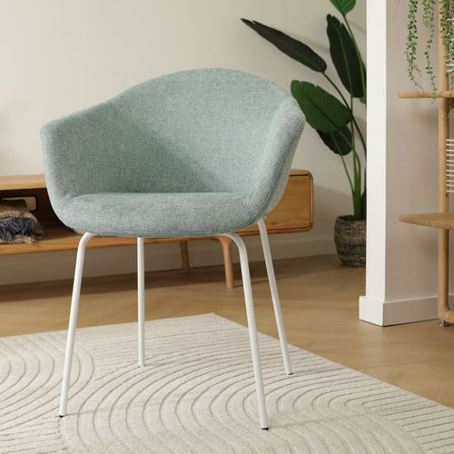 Nolon Nora-Otis Eetkamerstoel Zacht Groen - met Armleuning - Wit - vtwonen shop