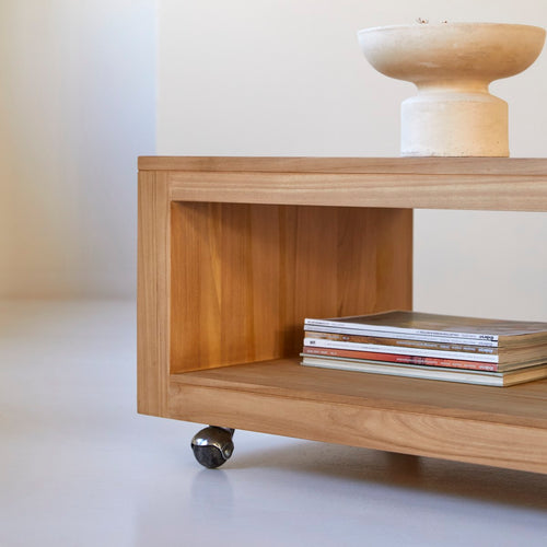 Tikamoon Rechthoekige salontafel van massief teakhout - Naturel