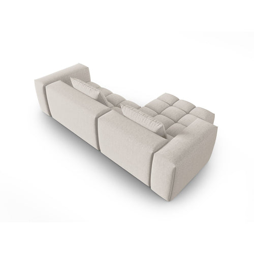 Cosmopolitan Design - Modulaire hoekbank links Verona 3-zits, structurele stof beige - 145x260x70cm