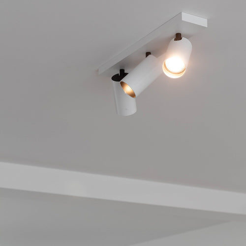 Atmooz plafondlamp Nuo 3 - wit-zwart binnenin - 42 x 13 x H 12 cm - GU10