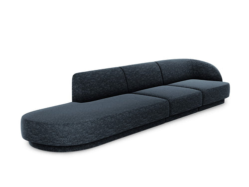 Micadoni linker bank Miley 4-zits, chenille, koningsblauw - 90x323x70cm