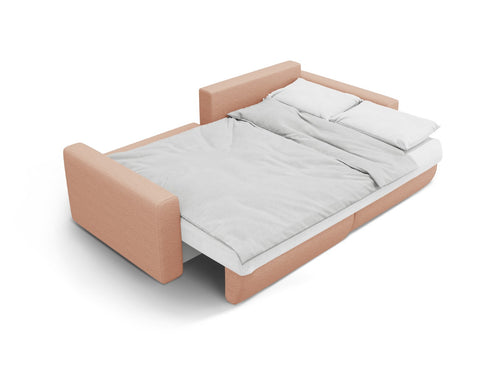 Cosmopolitan Design Omkeerbare converteerbare hoekbank met opbergdoos Belfast 3-zits, structurele stof perzik - 149x240x84cm