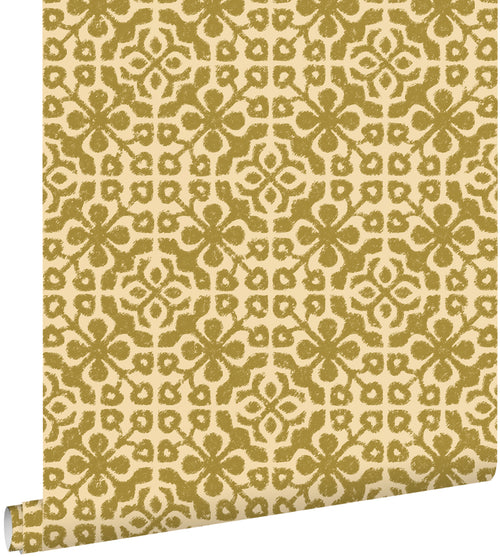 ESTAhome behang verweerde tegels olijfgroen - 50 x 900 cm - 131479
