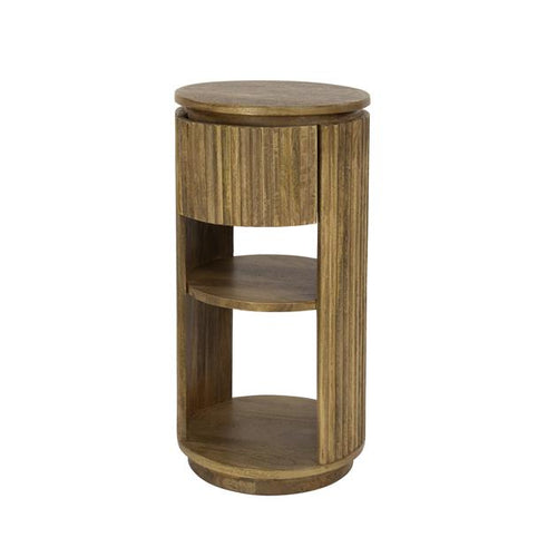 Giga Meubel Nachtkastje Wave XS - Naturel Mangohout - 30x30x60cm
