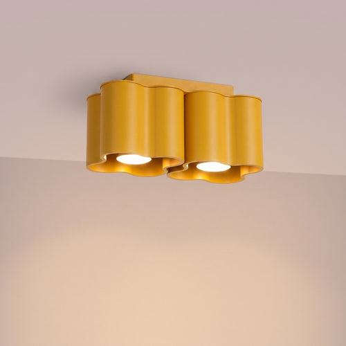 Sollux Lighting Plafondlamp OVIO 2 geel GU10 - 24,5x12x12cm