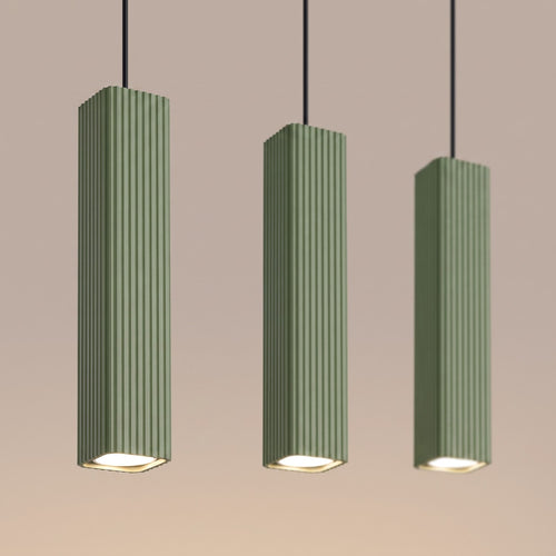 Sollux Lighting Hanglamp RAYO 3L olijfgroen - 45x6x98cm