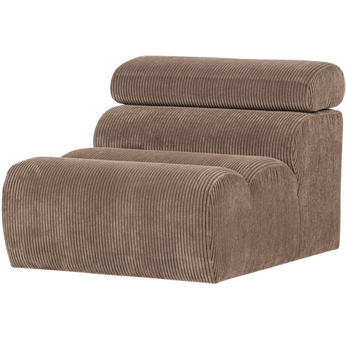 WOOOD 1-zits element bank Novi - Ribstof - Taupe - 86x82x113