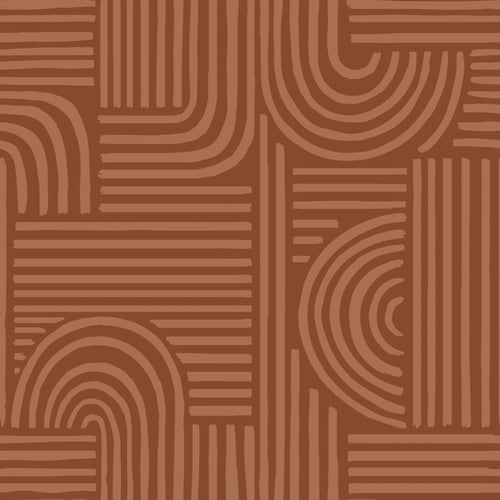 ESTAhome behang grafisch 3D motief terracotta - 53 cm x 10.05 m - 139938 - vtwonen shop