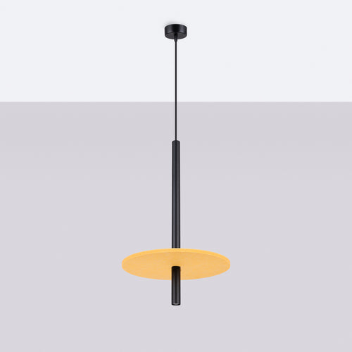 Sollux Lighting Hanglamp FELTRO 1 zwart/geel - 30x30x126cm