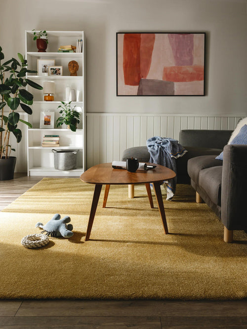 benuta wasbaar shaggy vloerkleed Melvin - geel - 120x170 cm