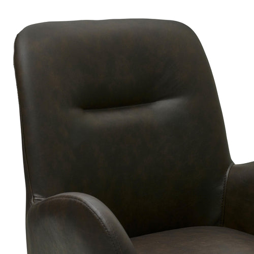 Furnhouse eetkamerstoelen armleuning Jennifer - Donkerbruin - Kunstleer - Set van 2