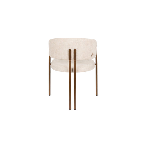 Dutchbone Naida Eetkamerstoelen Armleuning Beige - Set van 2