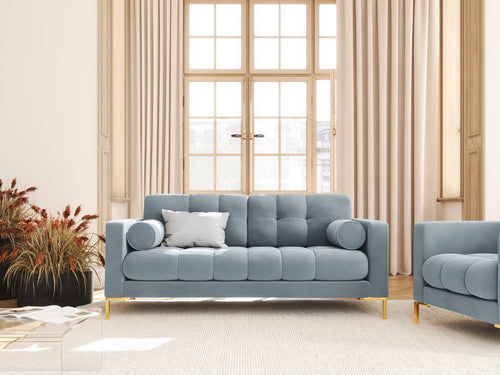 Cosmopolitan Design Bank Bali 2-zits, flueel, lichtblauw - 96x152x75cm