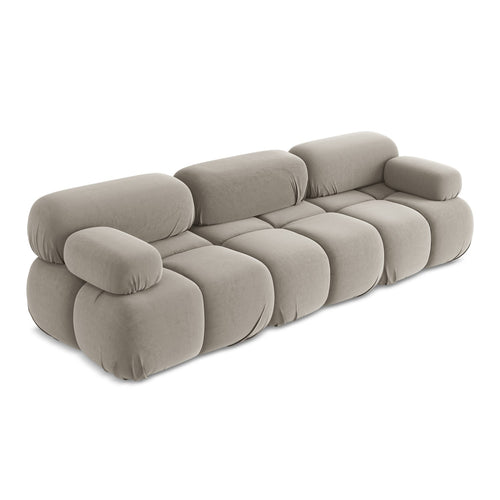 LaMiaSofa 3-zits bank Sanremo - velours - taupe - 285x96x70